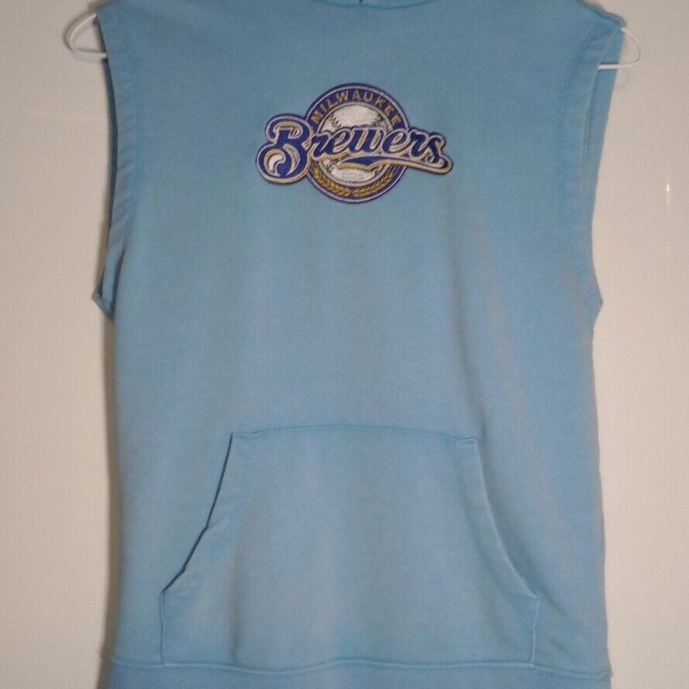 Milwaukee Brewers Baseball Team Logo Wonder Nation Women Size M (8) Hoodie Vest
